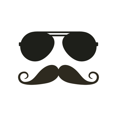 glasses and mustache icons over white background. vector illustrationのイラスト素材