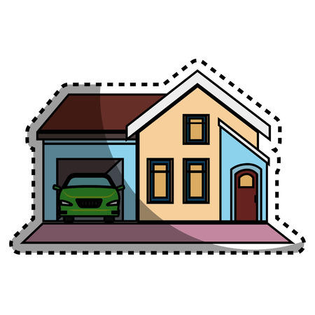 exterior house isolated icon vector illustration designのイラスト素材