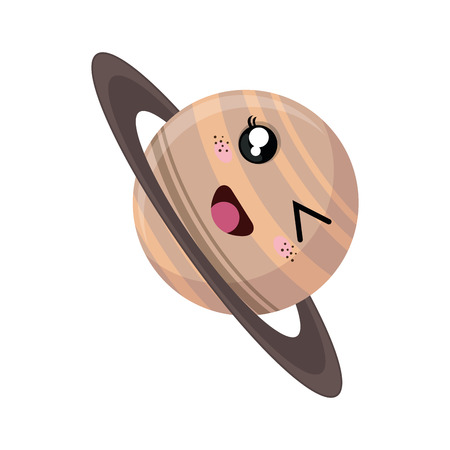 Planet of the solar system comic character vector illustration designのイラスト素材