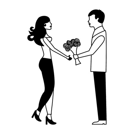 lovers couple characters icon vector illustration designのイラスト素材