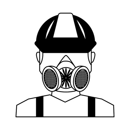 worker avatar with safety suit vector illustration designのイラスト素材