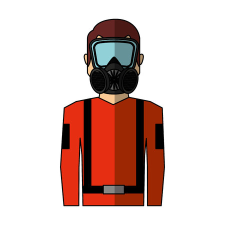 worker avatar with safety suit vector illustration designのイラスト素材