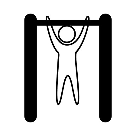 cross fit athlete silhouette icon vector illustration designのイラスト素材