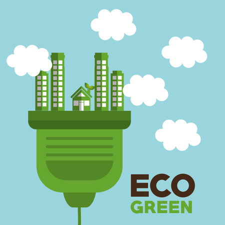 eco green environmental poster vector illustration designのイラスト素材