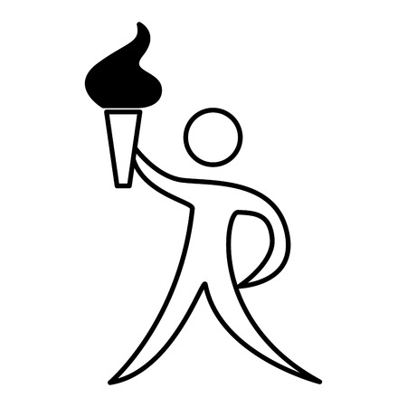 athlete figure human with torch olimpic icon vector illustration designの写真素材