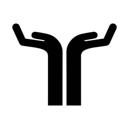 hand human silhouette icon vector illustration designのイラスト素材