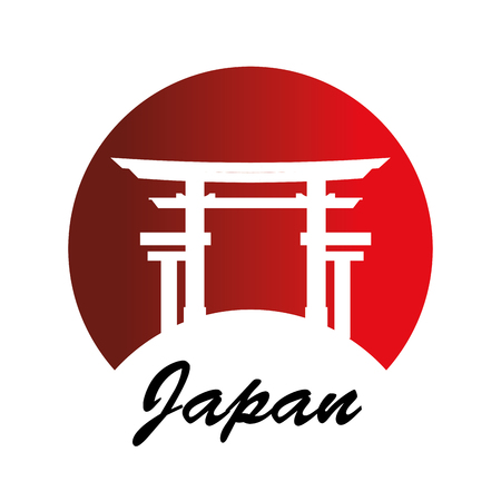 japanese culture architecture icon vector illustration designのイラスト素材