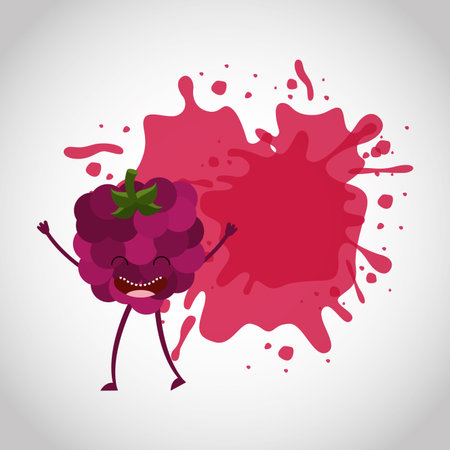 fresh fruit comic character vector illustration designのイラスト素材