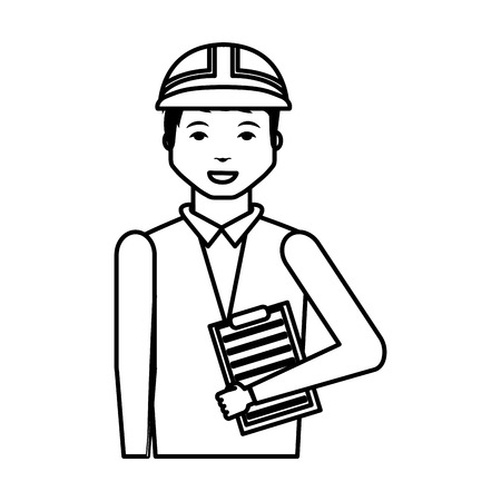 Construction professional avatar character vector illustration designのイラスト素材