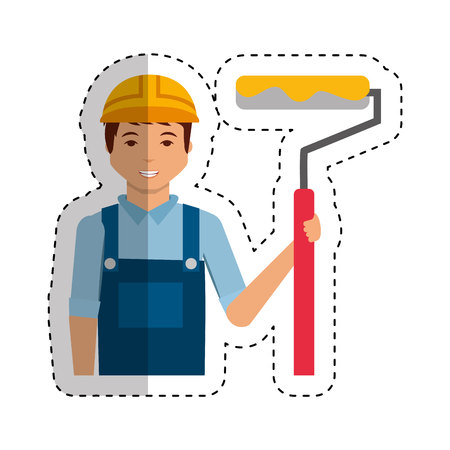 Construction professional avatar character vector illustration designのイラスト素材