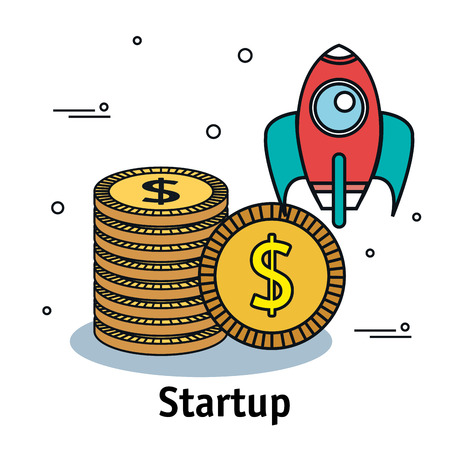 business start up flat icons vector illustration designのイラスト素材