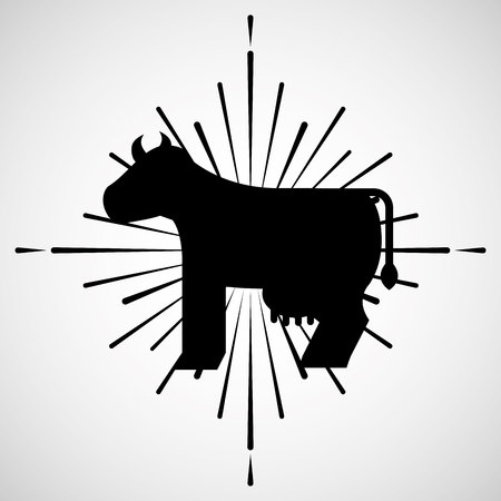 farm fresh cow icon vector illustration designのイラスト素材