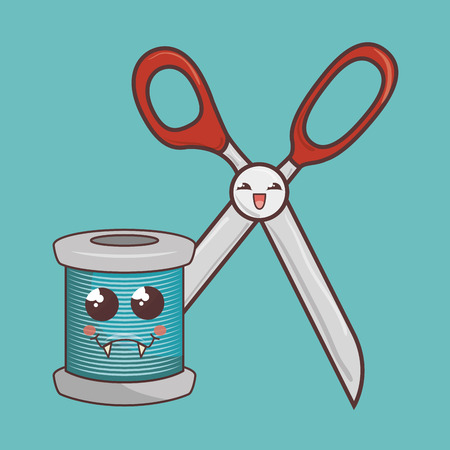 Sewing elements funny characters vector illustration designのイラスト素材