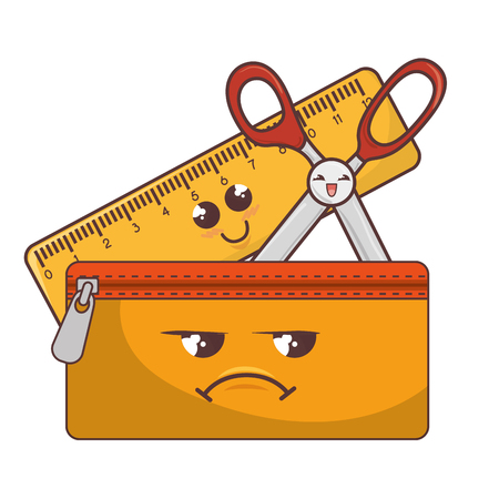 school elements funny characters vector illustration designのイラスト素材