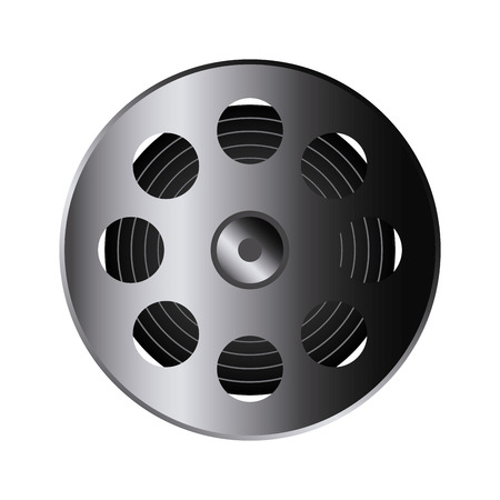 cinema film reel icon over white background. colorful design. vector illustrationのイラスト素材