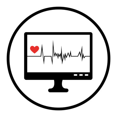 monitor ekg graphic icon vector illustration design