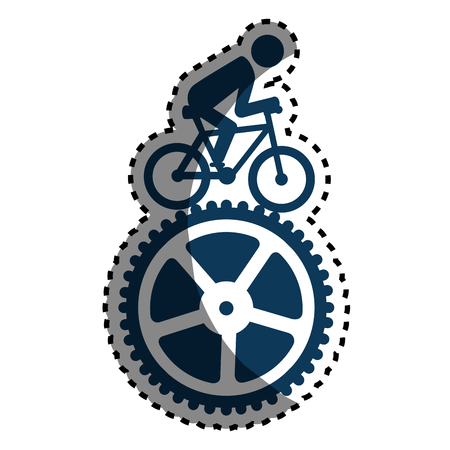 Cycling sport emblem icon vector illustration designのイラスト素材