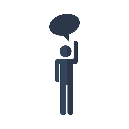 businessman character avatar with speech bubble vector illustration designのイラスト素材