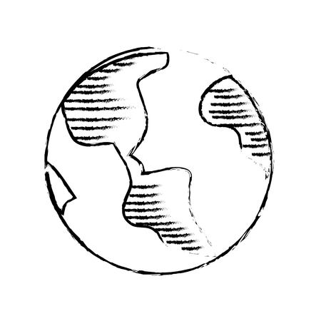 silhouette sketch blurred map of the world vector illustrationのイラスト素材