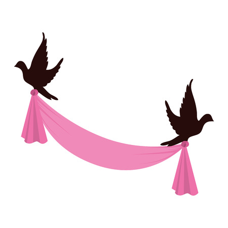 dove birds romantic card icon vector illustration designのイラスト素材