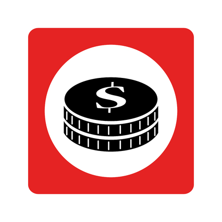 color square with coins inside vector illustrationのイラスト素材