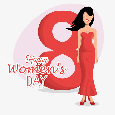 happy womens day card vector illustration designのイラスト素材