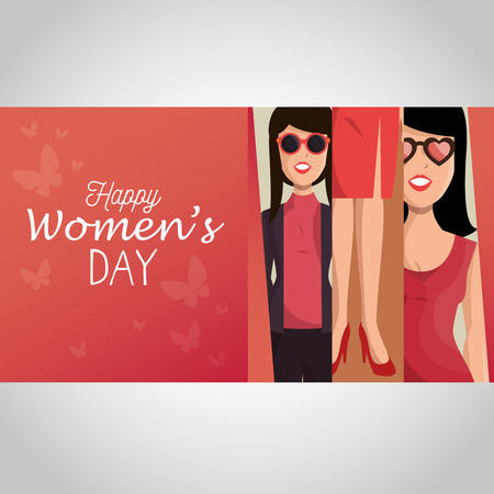 happy womens day card vector illustration designのイラスト素材