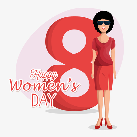 happy womens day card vector illustration designのイラスト素材
