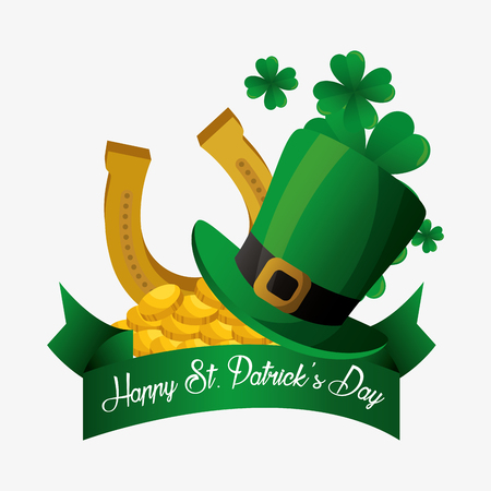 happy saint patricks day card vector illustration designのイラスト素材