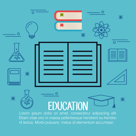education set flat icons vector illustration designのイラスト素材