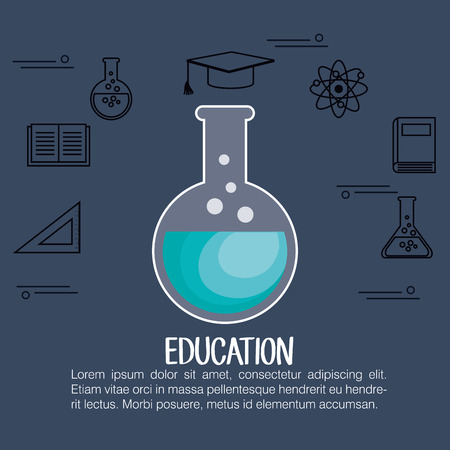education set flat icons vector illustration designのイラスト素材