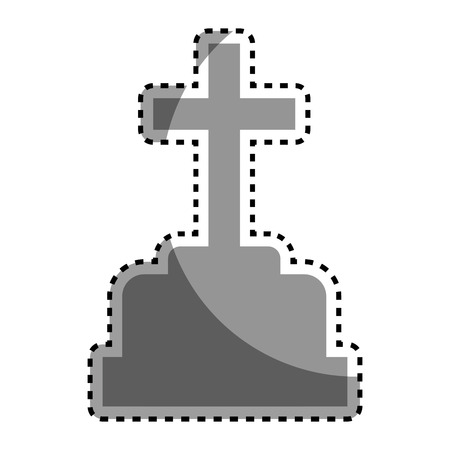 halloween Grave of cemetery icon vector illustration designの写真素材