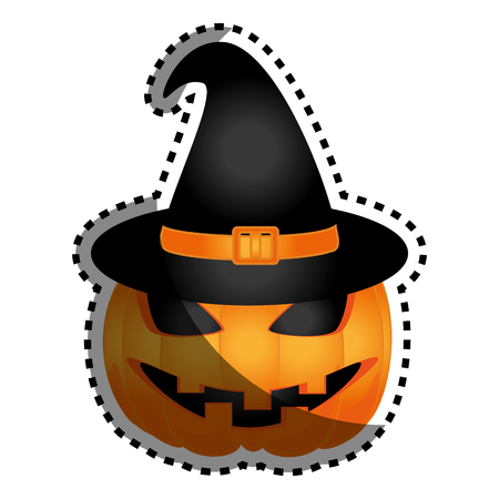 halloween pumpkin card icon vector illustration designのイラスト素材