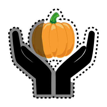 halloween pumpkin card icon vector illustration designのイラスト素材