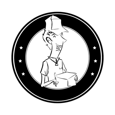 delivery worker service icon vector illustration designのイラスト素材