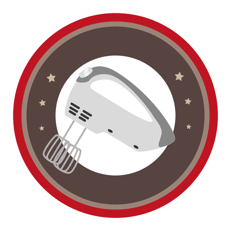 circular border with kitchen mixer vector illustrationのイラスト素材