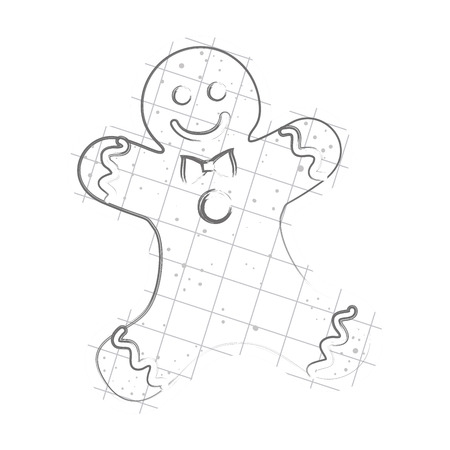 happy merry christmas ginger cookie card vector illustration designのイラスト素材