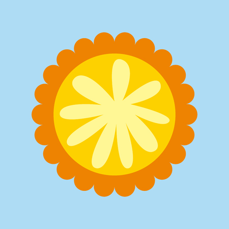 Beautiful flower icon over blue background. colorful design. vector illustration Beautiful flower icon over blue background. colorful design. vector illustration