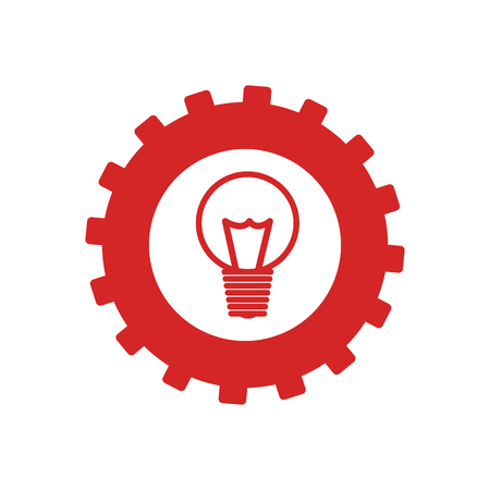 monochrome gear with bulb light vector illustrationのイラスト素材
