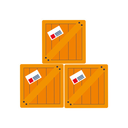 stowage boxes stacked and sealed vector illustrationのイラスト素材