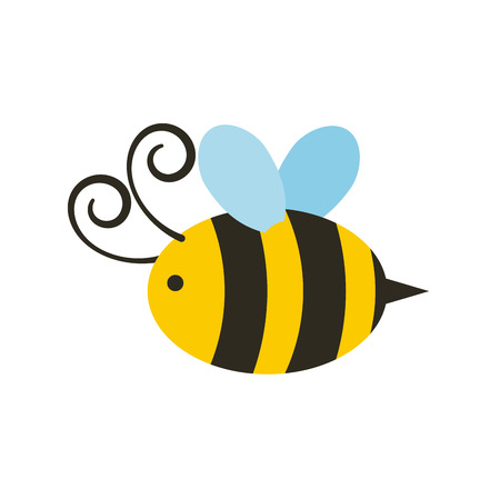 bee icon over white background. colorful design. vector illustrationのイラスト素材
