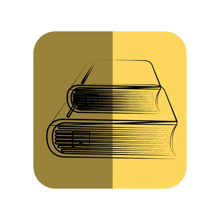 sketch of books in square frame vector illustrationのイラスト素材