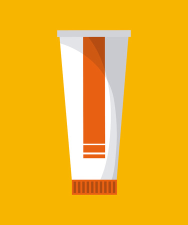 medicine bottle icon over yellow background. colorful design. first aid concept. vector illustrationのイラスト素材