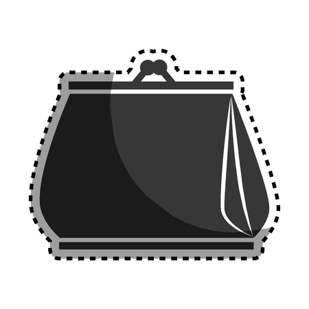 monochrome sticker woman purse icon design vector illustrationのイラスト素材
