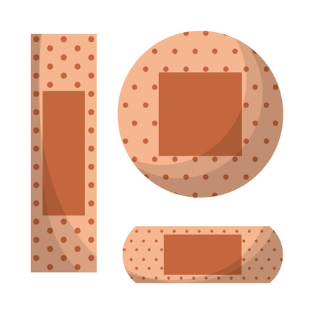 bandages over white background. colorful design. first aid concept. vector illustrationのイラスト素材