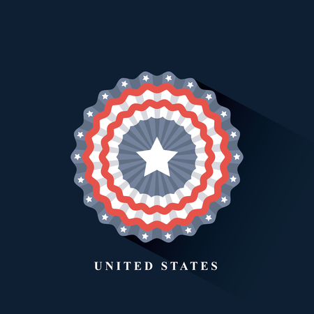 united states of america card with decorative objects over blue background. colorful design. vector illustrationのイラスト素材
