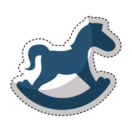 horse wooden isolated icon vector illustration designのイラスト素材