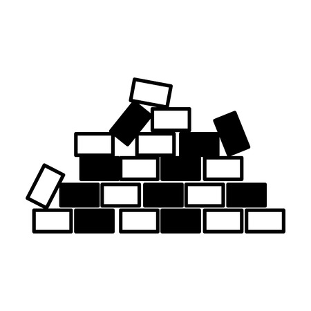 bricks wall construction icon vector illustration designのイラスト素材