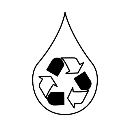 pure water with recycle symbol vector illustration designのイラスト素材