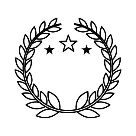 wreath leafs crown emblem vector illustration designのイラスト素材